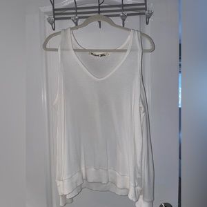 White Open Shoulder Long Sleeve